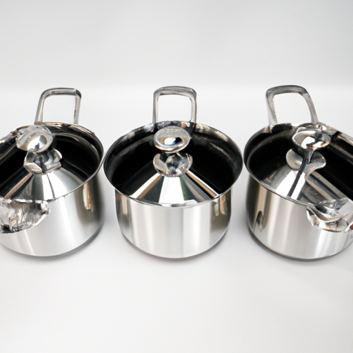 A collection of stainless steel cookware known for its durability and even heat distribution.
